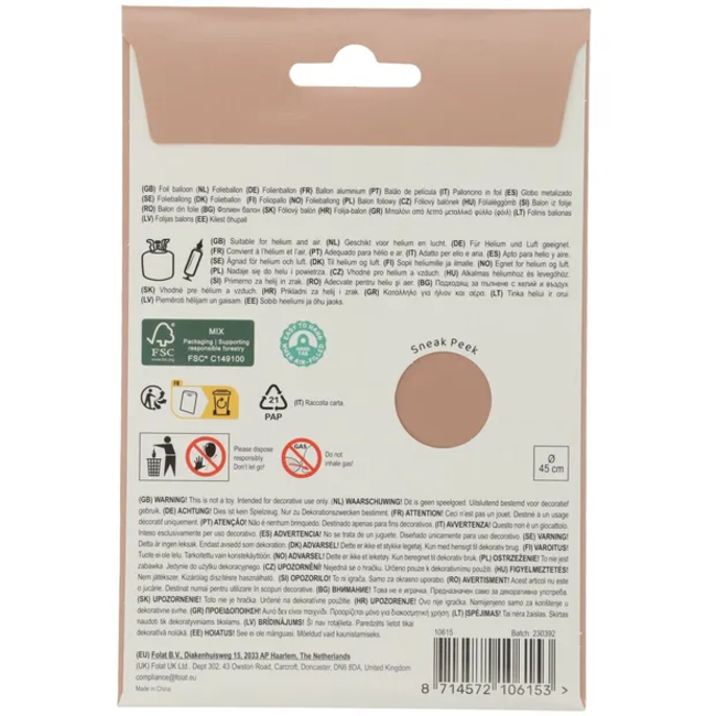 Folieballon Vorm Rond - Vintage Rose - Ultra Matt - 45 cm