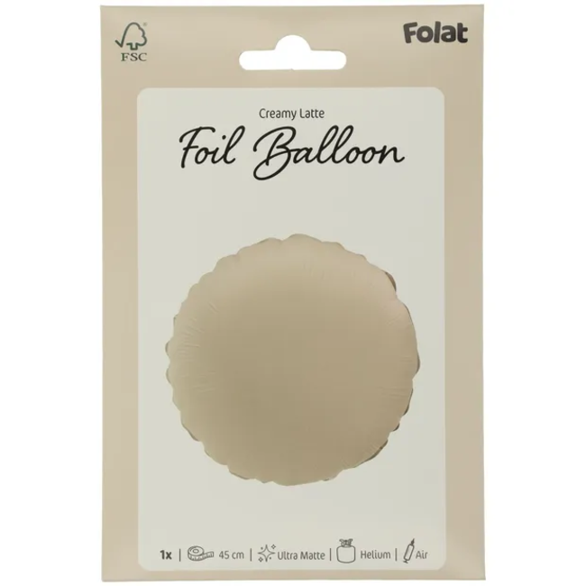 Folieballon Vorm Rond - Creamy Latte - Ultra Matt - 45 cm