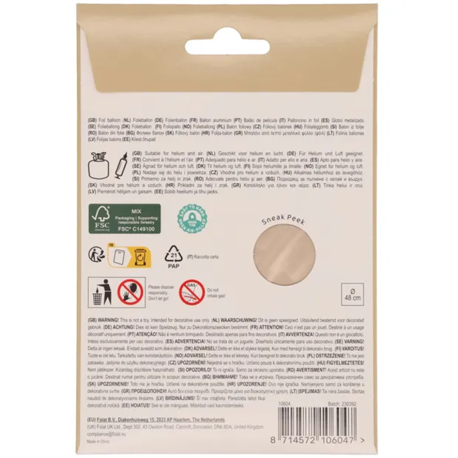 Folieballon Vorm Ster - Starlight Gold - Ultra Matt - 45 cm