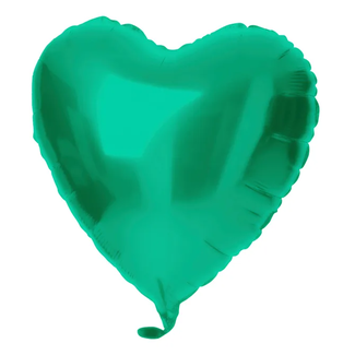 Folat Folieballon Hartvormig Groen Metallic Mat - 45 cm