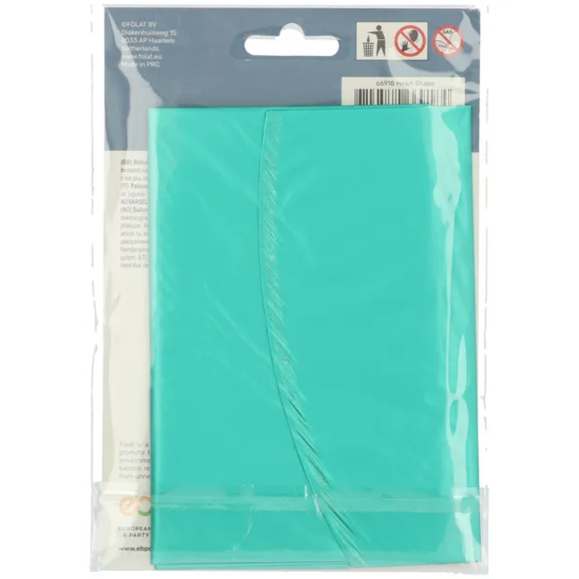 Folieballon Hartvormig Groen Metallic Mat - 45 cm