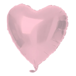 Folat Folieballon Hartvormig Pastel Roze Metallic Mat - 45 cm