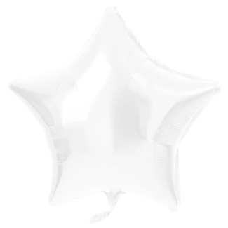 Folat Folieballon Stervormig Wit Metallic Mat - 45 cm