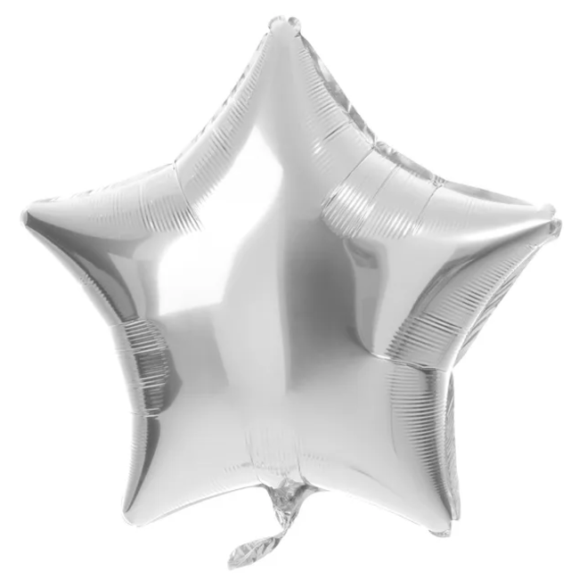Folieballon Stervormig Zilverkleurig - 45 cm