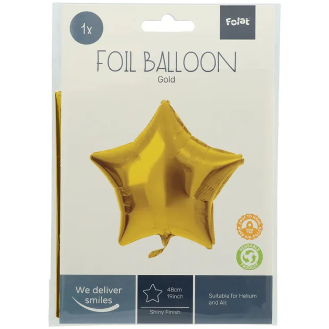 Folieballon Stervormig Goudkleurig - 45 cm