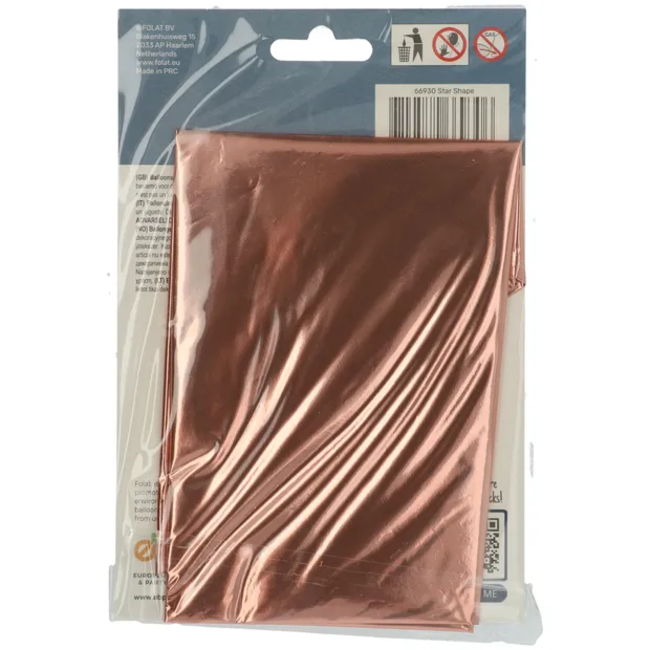 Folieballon Stervormig Roségoud - 45 cm