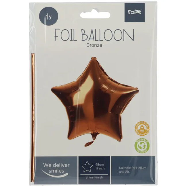 Folieballon Stervormig Brons - 45 cm