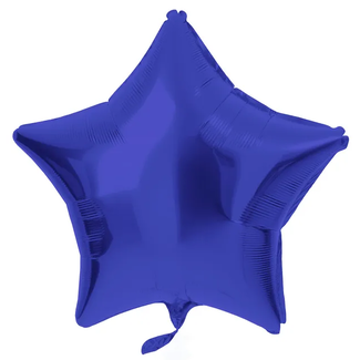 Folat Folieballon Stervormig Blauw Metallic Mat - 45 cm