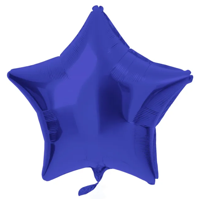 Folieballon Stervormig Blauw Metallic Mat - 45 cm