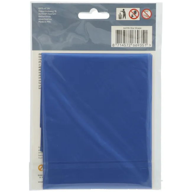 Folieballon Stervormig Blauw Metallic Mat - 45 cm