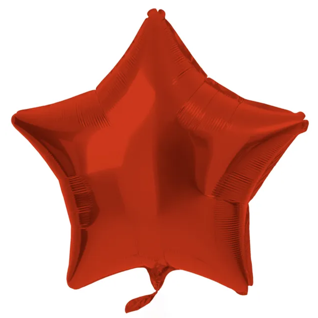 Folieballon Stervormig Rood Metallic Mat - 45 cm