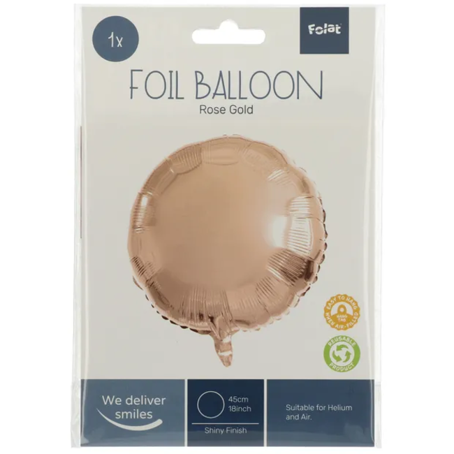 Folieballon Rond Roségoud - 45 cm