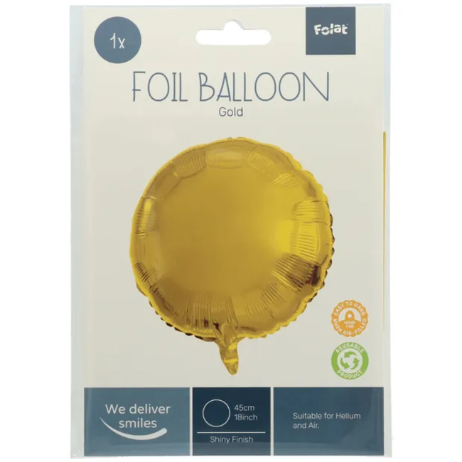 Folieballon Rond Goudkleurig - 45 cm