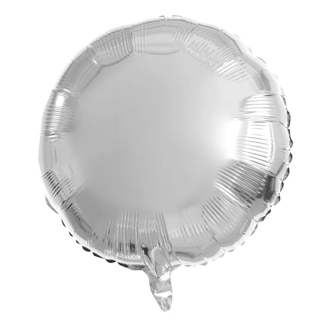 Folieballon Rond Zilverkleurig - 45 cm