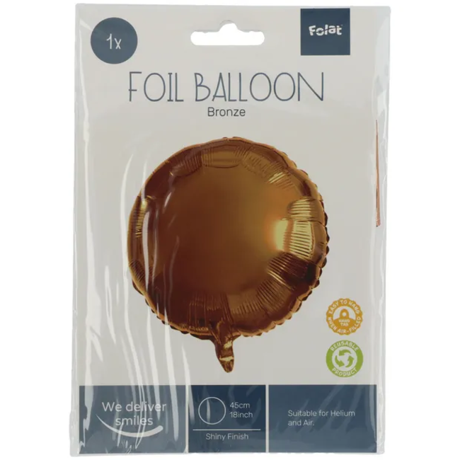 Folieballon Rond Brons - 45 cm