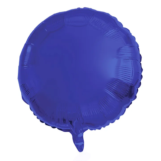 Folat Folieballon Rond Blauw Metallic Mat - 45 cm