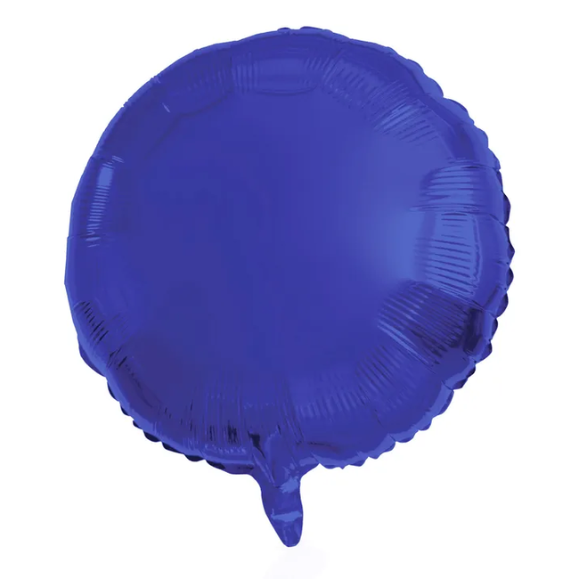 Folieballon Rond Blauw Metallic Mat - 45 cm