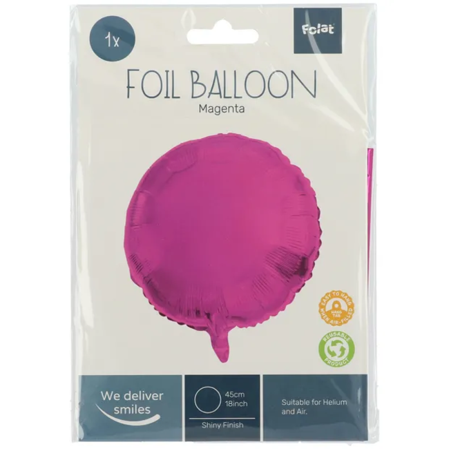 Folieballon Rond Magenta - 45 cm