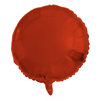 Folat Folieballon Rond Rood Metallic Mat - 45 cm