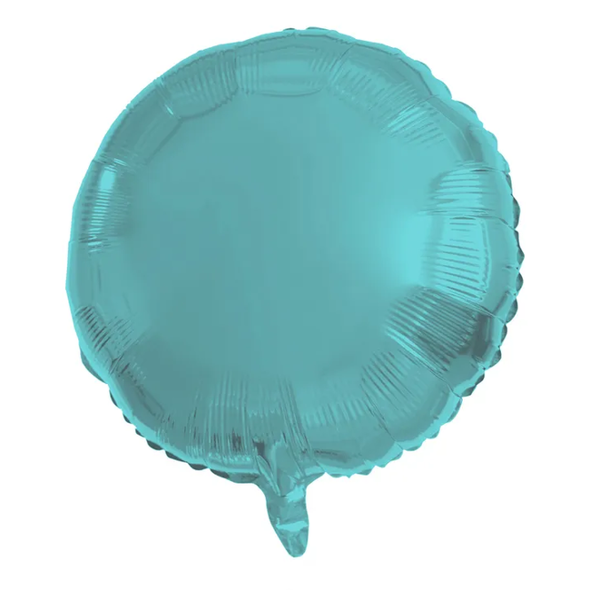 Folieballon Rond Pastel Aqua Metallic Mat - 45 cm