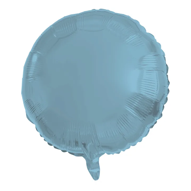 Folieballon Rond Pastel Blauw Metallic Mat - 45 cm