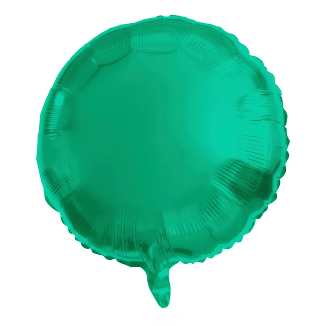 Folieballon Rond Groen Metallic Mat - 45 cm