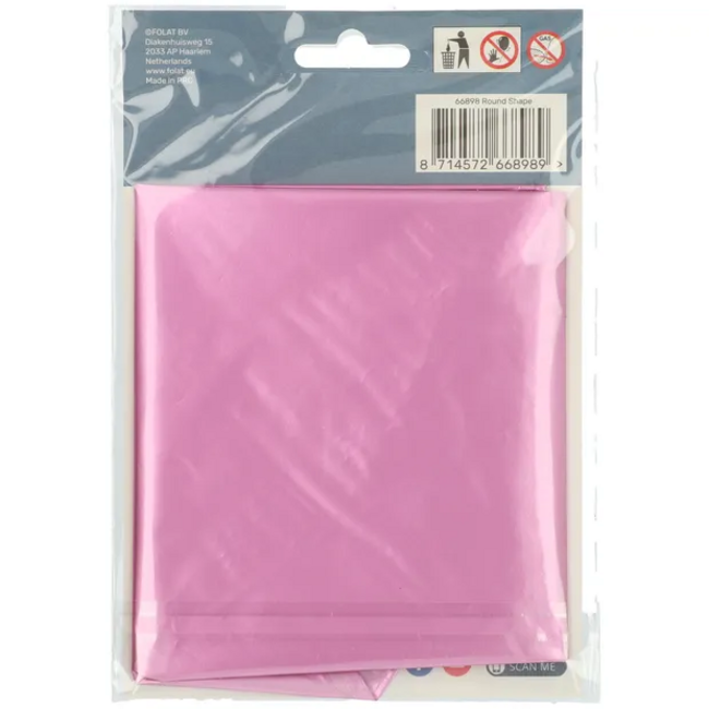 Folieballon Rond Roze Metallic Mat - 45 cm