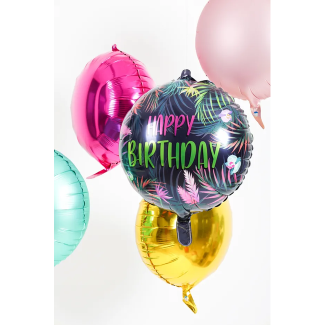 Folieballon Verjaardag Neon Tropical - 45 cm