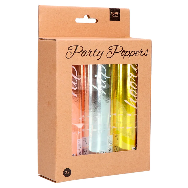 Set met 3 Confetti Kanonnen Shimmer - 15cm