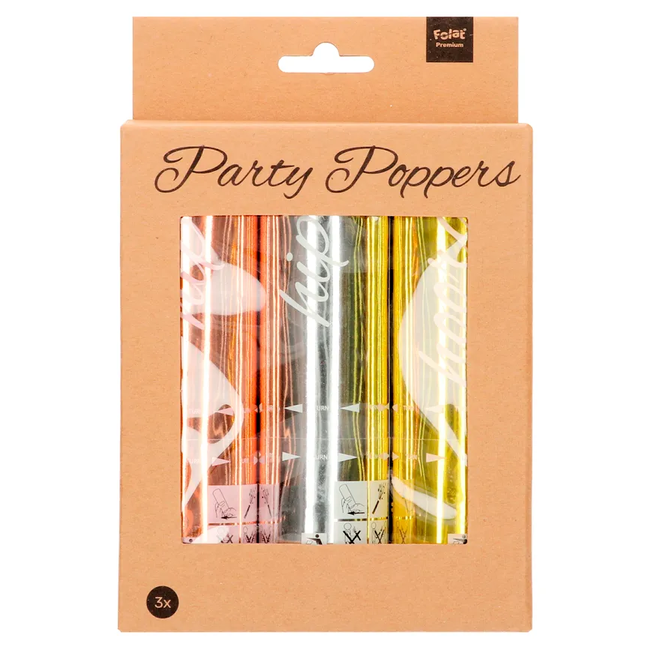 Set met 3 Confetti Kanonnen Shimmer - 15cm