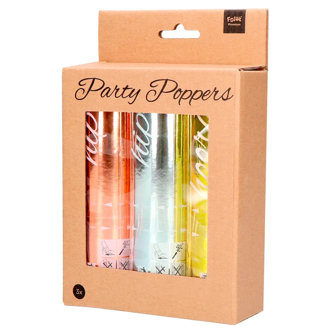 Set met 3 Confetti Kanonnen Shimmer - 15cm