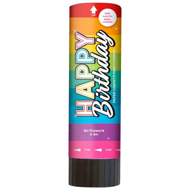 Set met 3 Confetti Kanonnen Rainbow Bday - 15cm