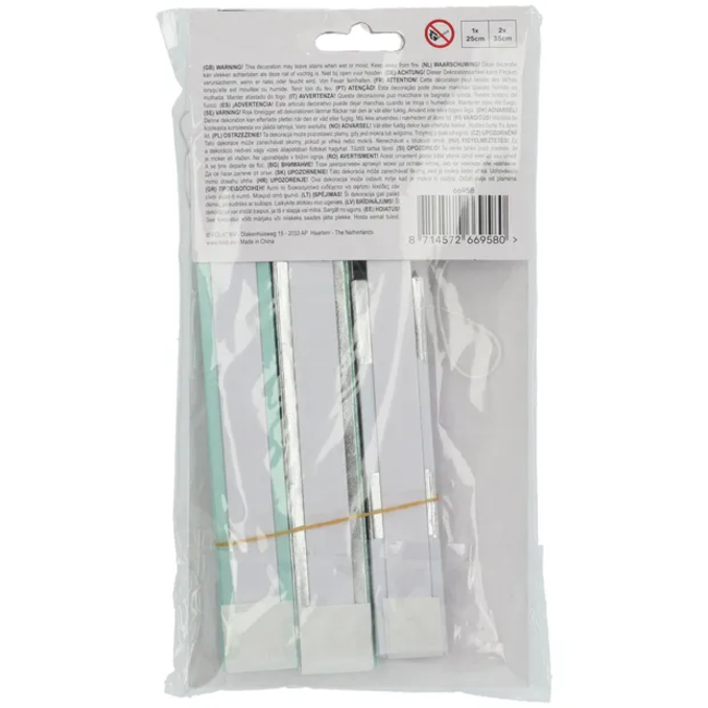 Papieren Waaiers/Rozetten Mint/Zilver - 3 stuks