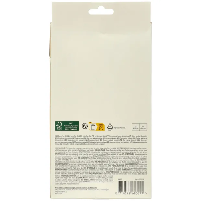 Deco Fan Set - Crème Noir - 3 stuks