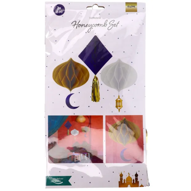 Honeycomb Set - Eid Mubarak - 3 stuks