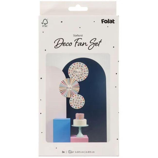 Deco Fan Set - Starburst - 3 stuks