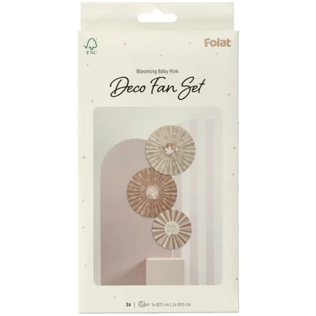 Deco Fan Set - Blooming Baby Girl - 3 stuks