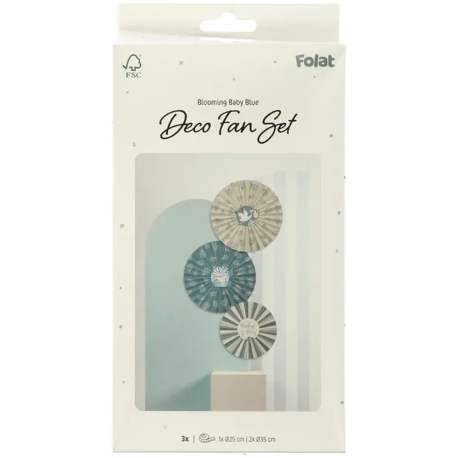 Deco Fan Set - Blooming Baby Boy - 3 stuks