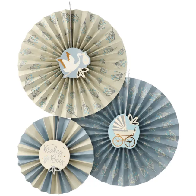 Deco Fan Set - Blooming Baby Boy - 3 stuks