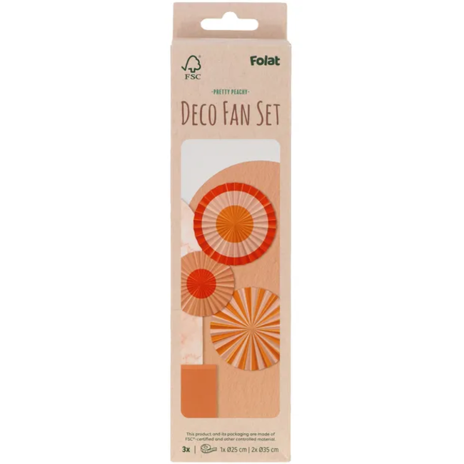 Deco Fan Set - Pretty Peachy - 3 stuks