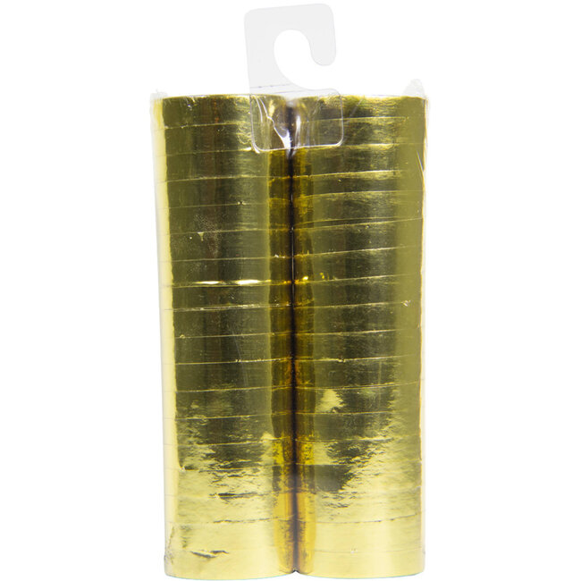 Goudkleurige Metallic Serpentines 4m - 2 stuks
