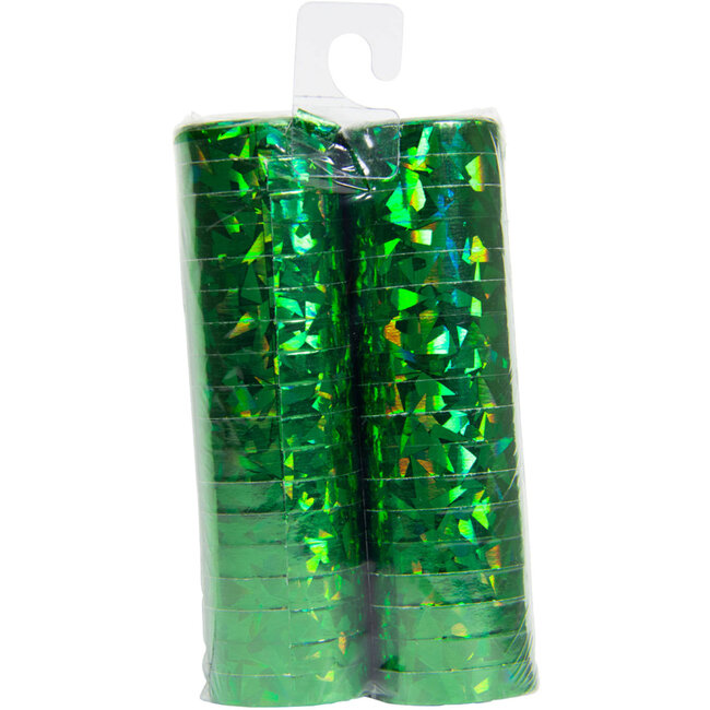 Groene Holografische Serpentines 4m - 2 stuks
