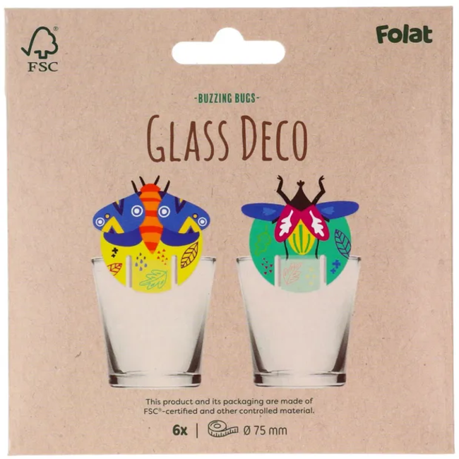 Glasdecoratie - Buzzing Bugs - 6 stuks