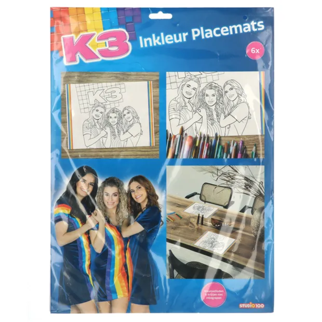 Placemats Kleurplaten K3 - 6 stuks