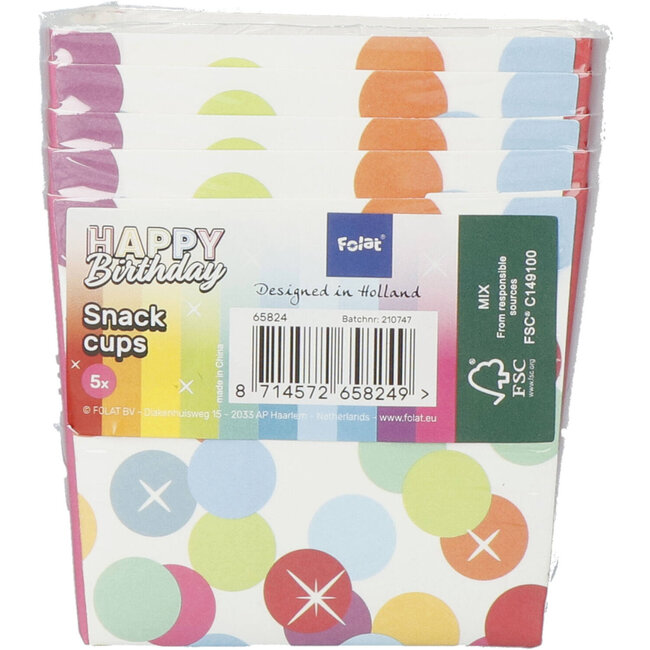 Snoepbakjes Rainbow Bday - 5 stuks