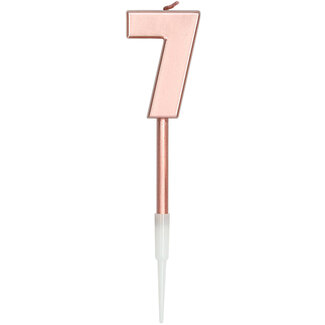 Folat Kaars Cijfer 7 Roségoud Metallic