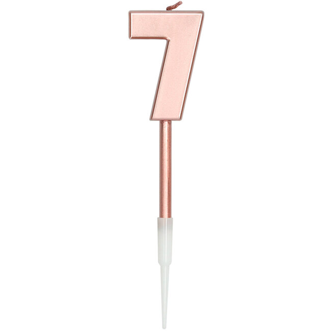 Kaars Cijfer 7 Roségoud Metallic