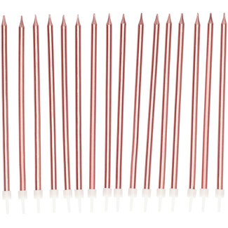 Folat Kaarsenset Roségoud Metallic 15cm - 16 stuks