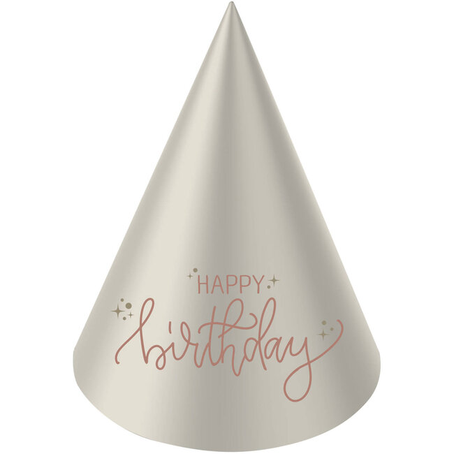 Mini Feesthoedjes - Crème Rose - 10 cm - 6 stuks