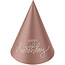 Mini Feesthoedjes - Crème Rose - 10 cm - 6 stuks